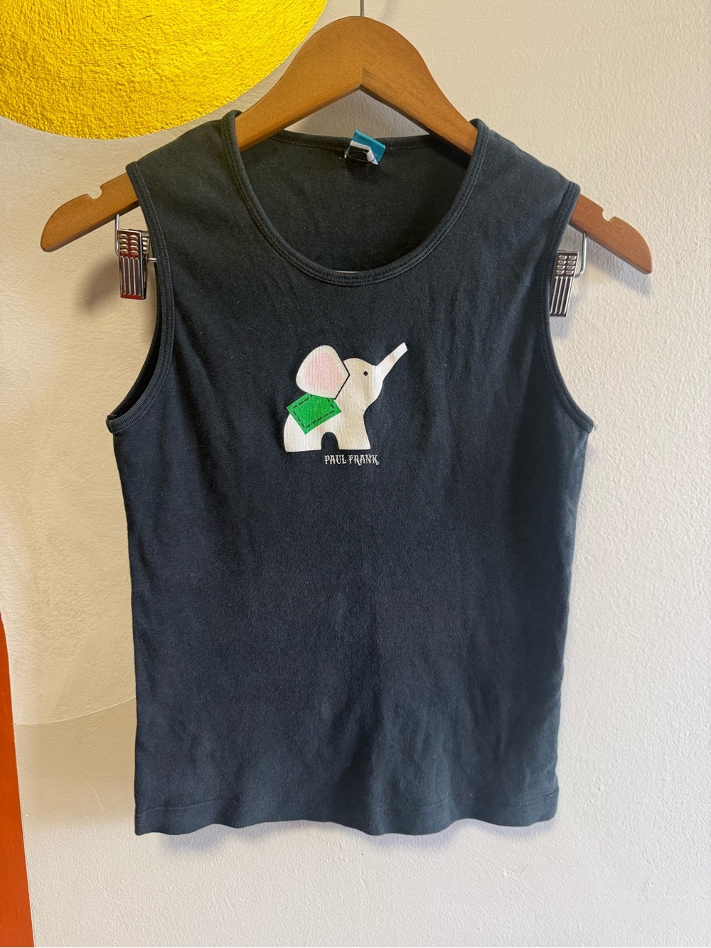 Vintage Y2K Paul Frank Faded Black Sleeveless Elephant Graphic Tank Top